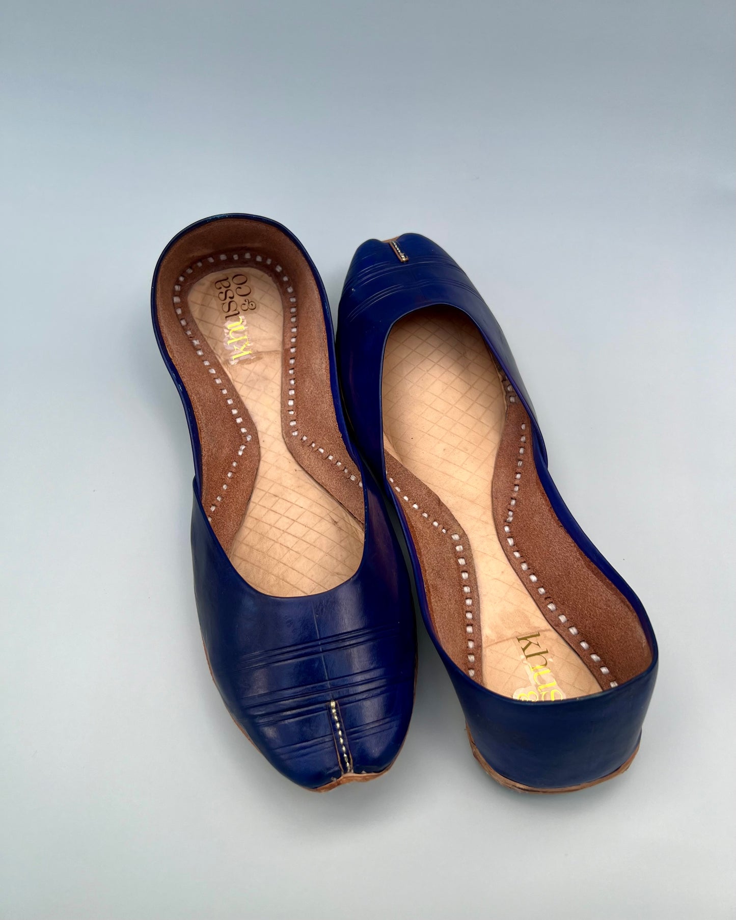 Navy Leather Khussa