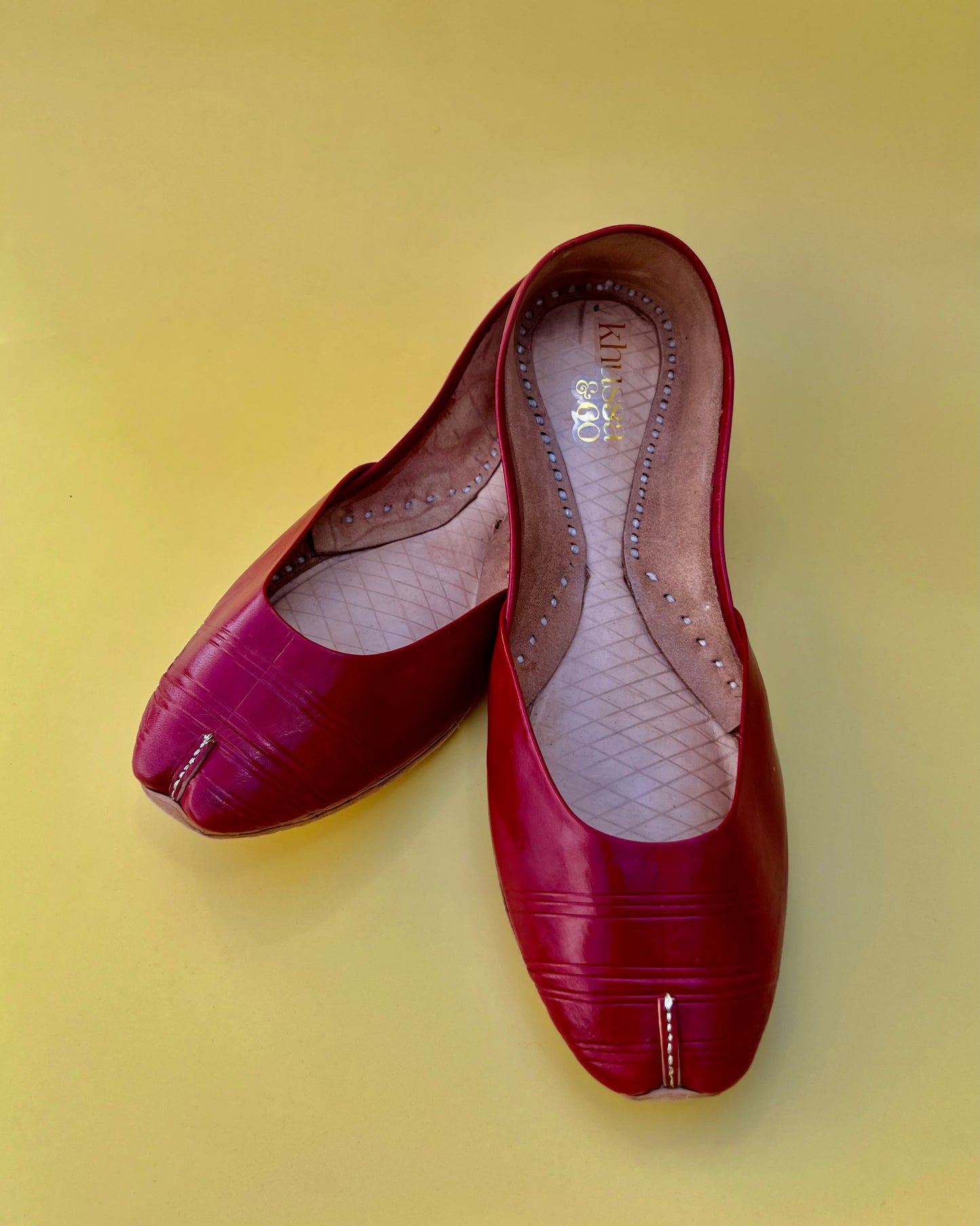 Maroon Leather Khussa