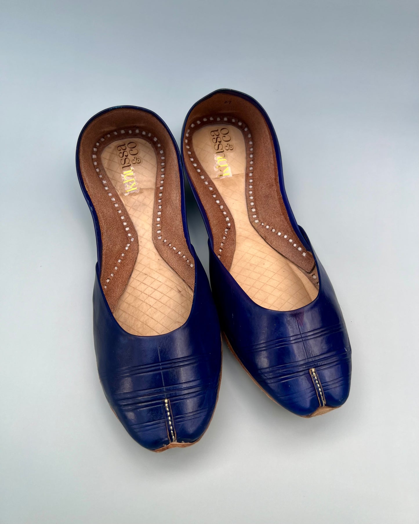 Navy Leather Khussa