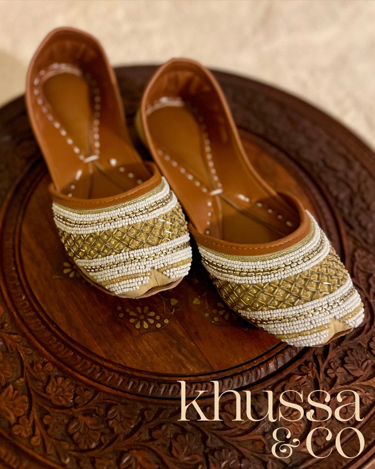 Neutral Beaded Khussa LIMITED EDITION