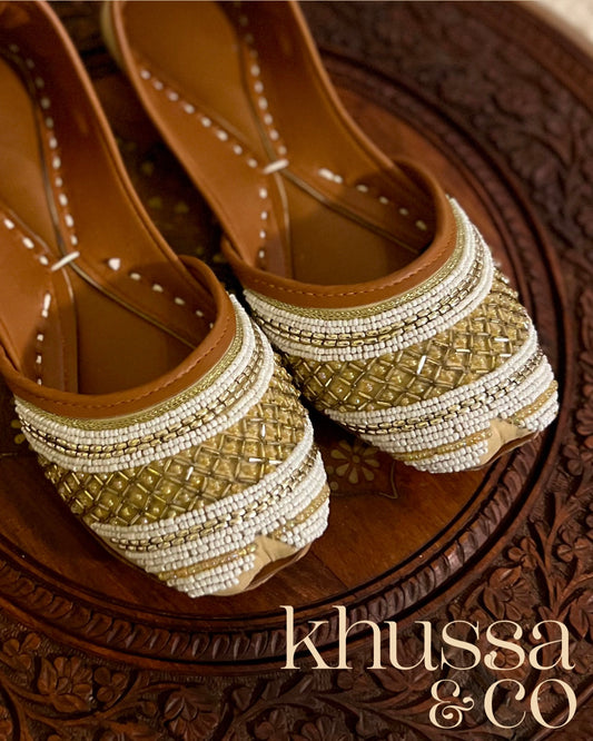 Neutral Beaded Khussa LIMITED EDITION