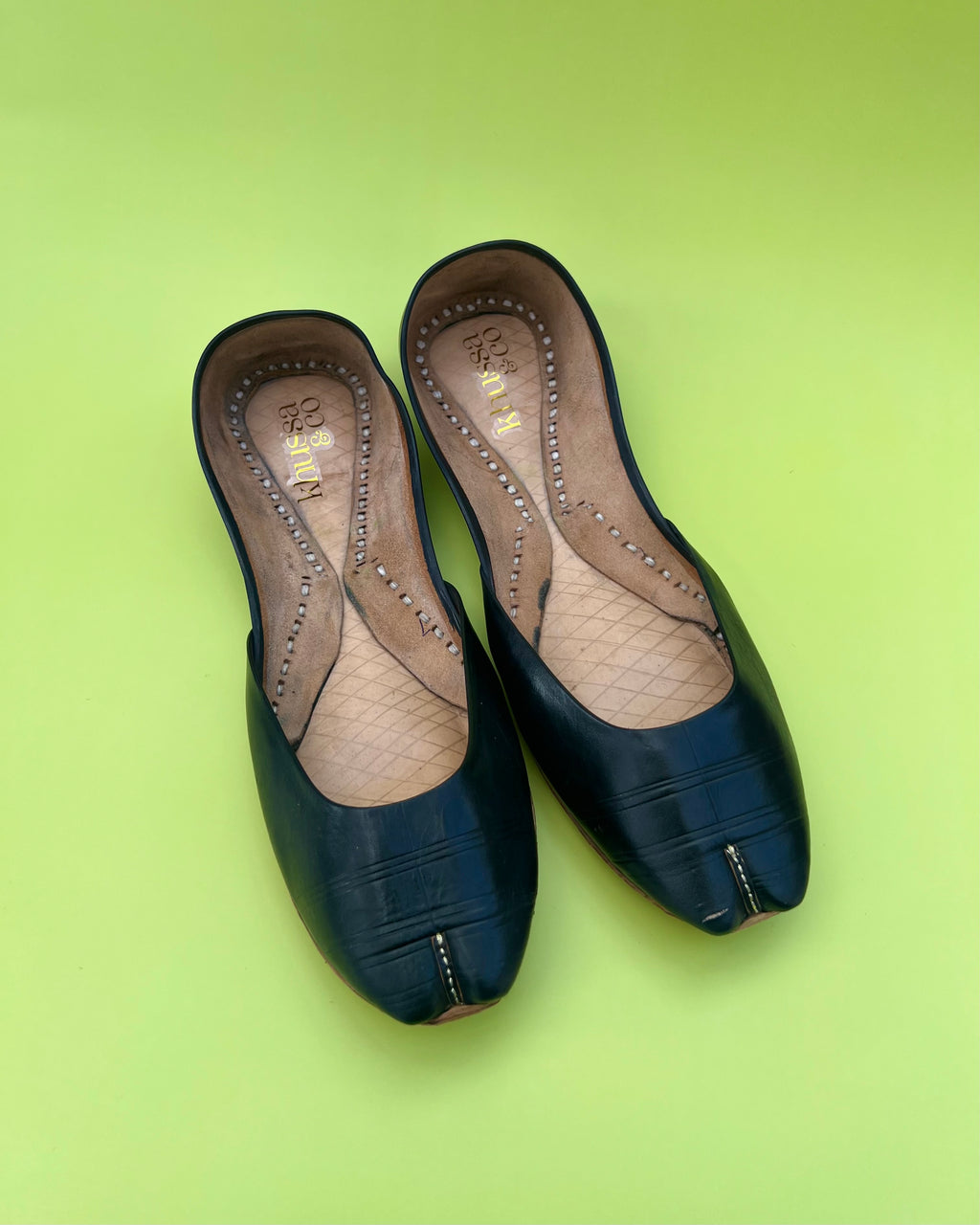 Black Leather Khussa