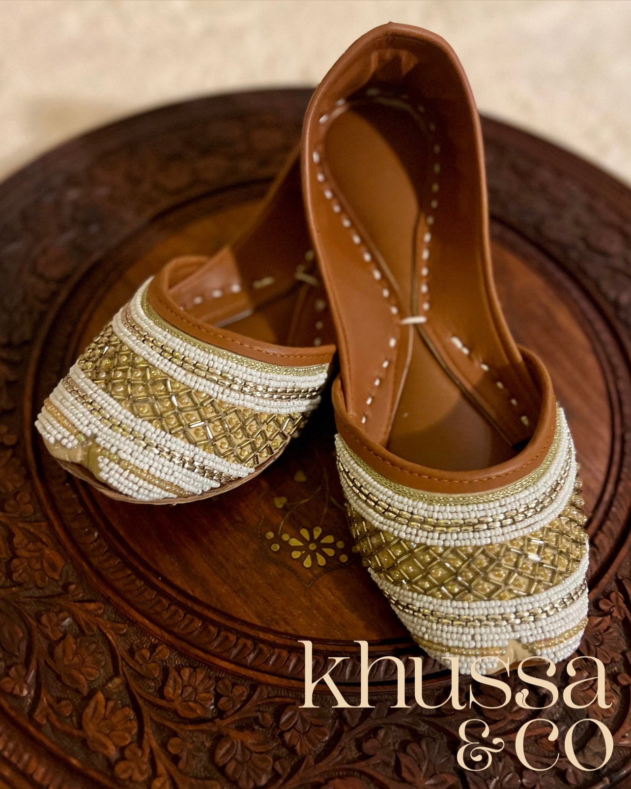 Neutral Beaded Khussa LIMITED EDITION